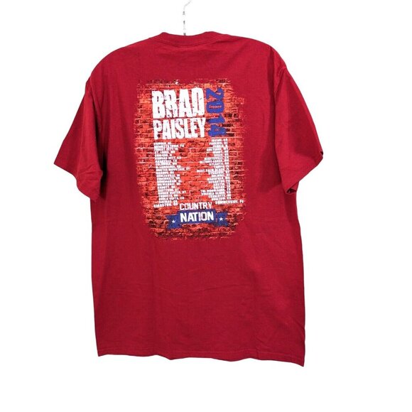 Brad Paisley Tour T Shirt Adult Large 2014 Country Nation Tour Red Concert Tee - Picture 2 of 6